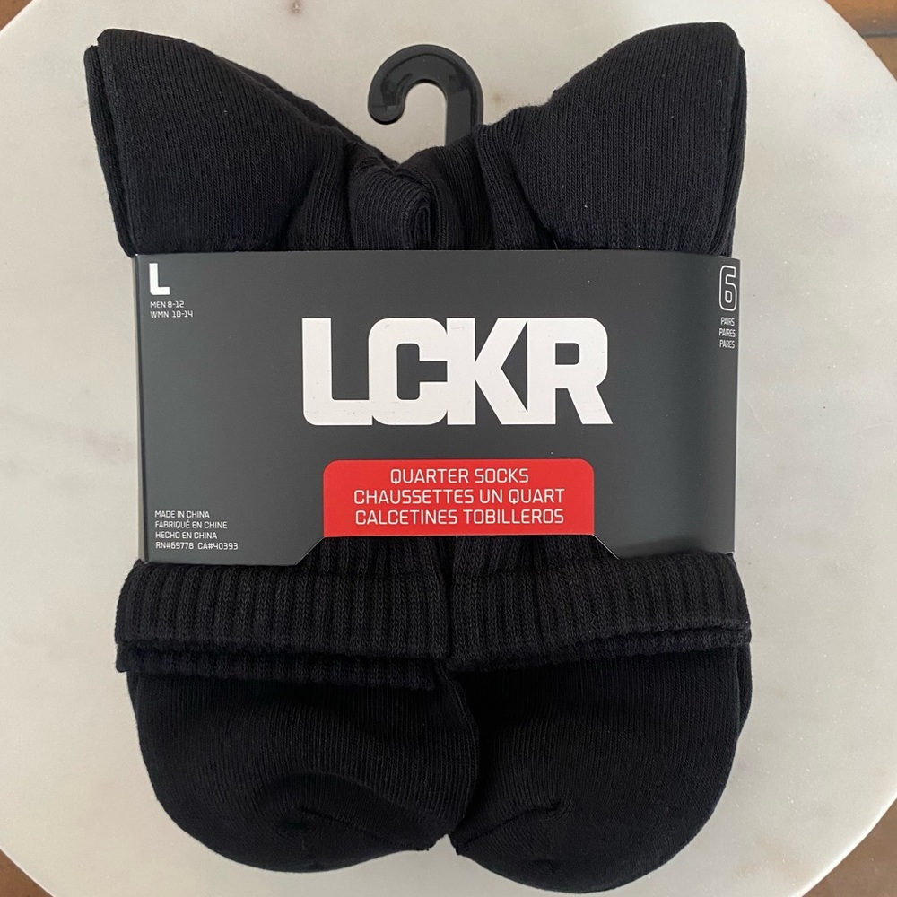 NEW Foot Locker LCKR Men's Black Quarter Socks L (Men's 8-12) Bundle - Picture 2 of 5
